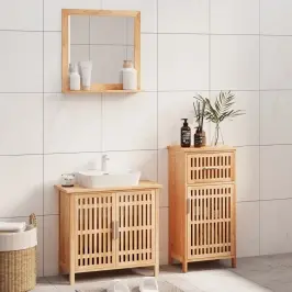 3-Osaline Vannitoamööbli Komplekt, Pähkel