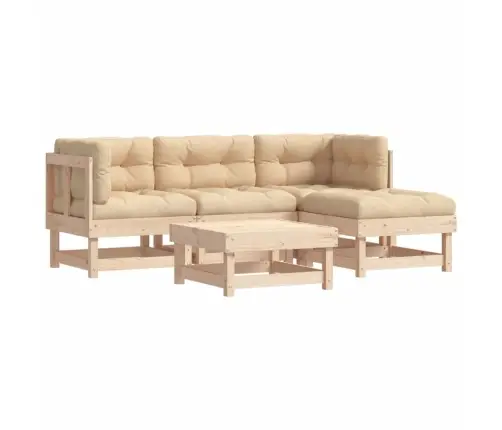 5-Osaline Aiamööbli Komplekt Patjadega, Täispuit