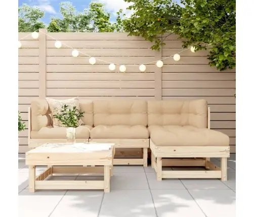 5-Osaline Aiamööbli Komplekt Patjadega, Täispuit