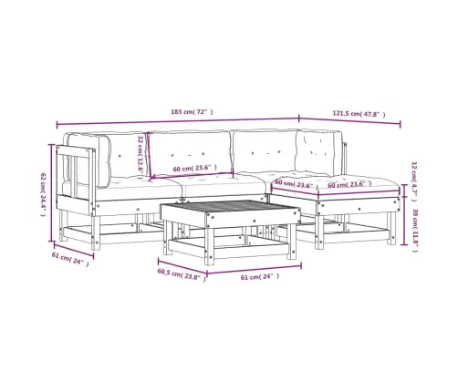 5-Daļīgs Dārza Atpūtas Mēbeļu Komplekts Ar Matračiem, Egle Vidaxl 5-Daļīgs Dārza Atpūtas Mēbeļu Komplekts Ar Matračiem, Egle Vidaxl