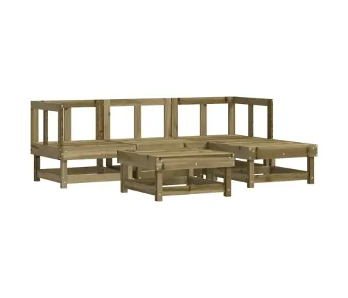 5-Daļīgs Dārza Atpūtas Mēbeļu Komplekts Ar Matračiem, Priede Vidaxl