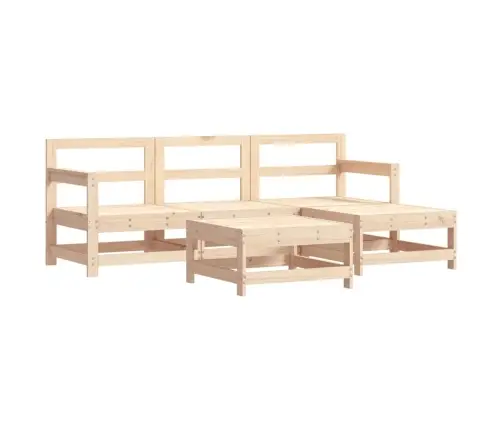 5-Daļīgs Dārza Atpūtas Mēbeļu Komplekts Ar Matračiem, Masīvkoks Vidaxl