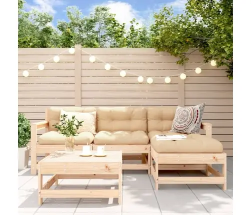 5-Daļīgs Dārza Atpūtas Mēbeļu Komplekts Ar Matračiem, Masīvkoks Vidaxl