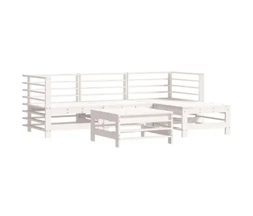 Sodo Komplektas Su Pagalvėlėmis, 5 Dalių, Baltas, Mediena