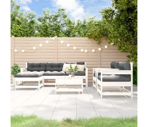 7-Daļīgs Dārza Atpūtas Mēbeļu Komplekts Ar Matračiem, Masīvkoks Vidaxl