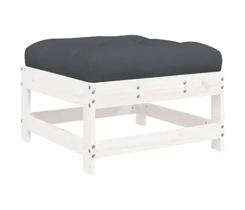 7-Osaline Aiamööbli Komplekt Patjadega, Valge, Täispuit