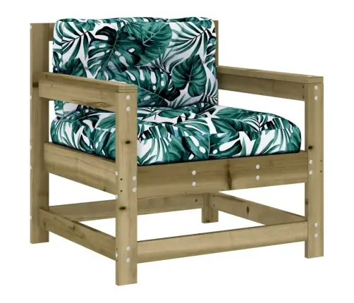 7-Osaline Aiamööbli Komplekt Patjadega, Immutatud Männipuit