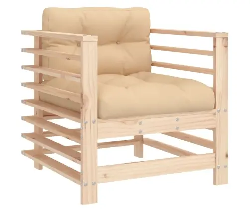 7-Daļīgs Dārza Atpūtas Mēbeļu Komplekts Ar Matračiem, Masīvkoks Vidaxl