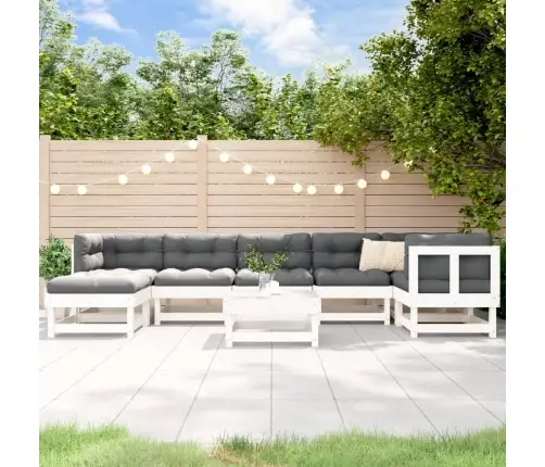 8-Daļīgs Dārza Atpūtas Mēbeļu Komplekts Ar Matračiem, Masīvkoks Vidaxl