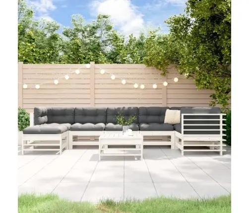 8-Daļīgs Dārza Atpūtas Mēbeļu Komplekts Ar Matračiem, Masīvkoks Vidaxl