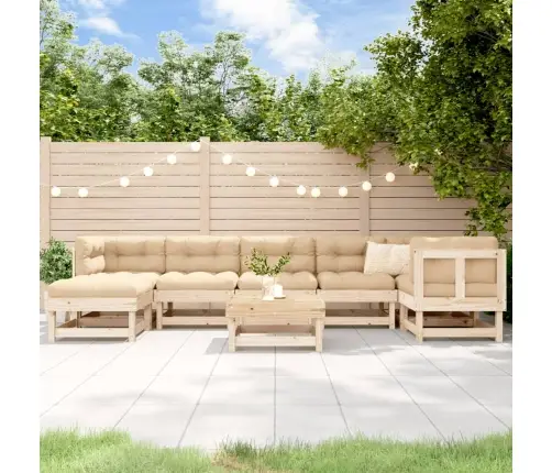 8-Osaline Aia Mööblikomplekt Patjadega, Täispuit