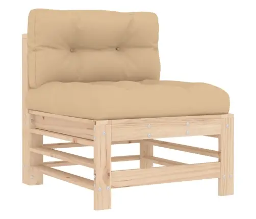 Sodo Poilsio Komplektas Su Pagalvėlėmis, 8 Dalių, Mediena