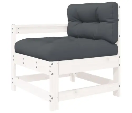 Sodo Komplektas Su Pagalvėlėmis, 8 Dalių, Baltas, Mediena