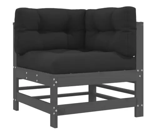 6-Osaline Aiamööbli Komplekt Patjadega, Hall, Täispuit