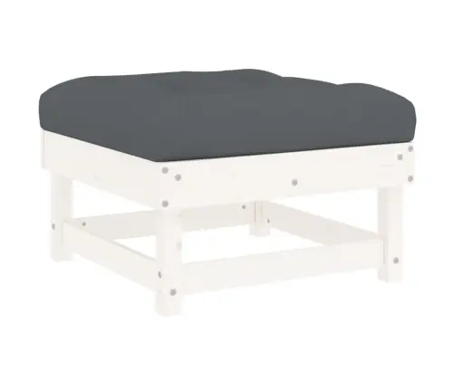 7-Osaline Aiamööbli Komplekt Patjadega, Valge, Täispuit