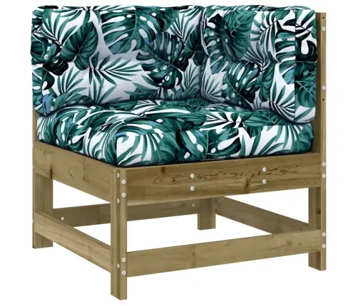 7-Osaline Aiamööbli Komplekt Patjadega, Immutatud Männipuit