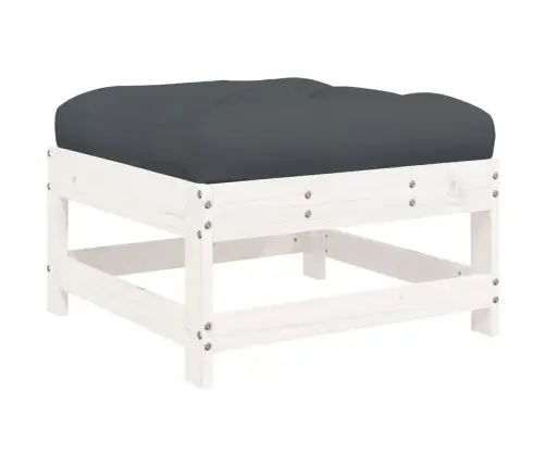 7-Osaline Aiamööbli Komplekt Patjadega, Valge, Täispuit