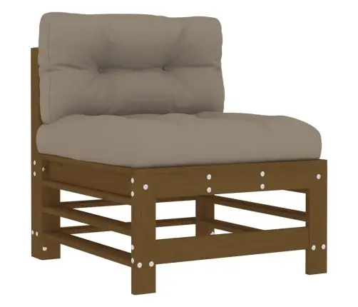 7-Daļīgs Dārza Atpūtas Mēbeļu Komplekts Ar Matračiem, Masīvkoks Vidaxl