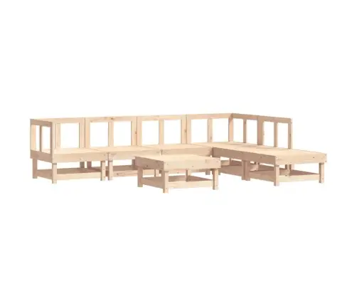 7-Daļīgs Dārza Atpūtas Mēbeļu Komplekts Ar Matračiem, Masīvkoks Vidaxl