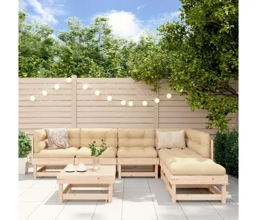 7-Daļīgs Dārza Atpūtas Mēbeļu Komplekts Ar Matračiem, Masīvkoks Vidaxl