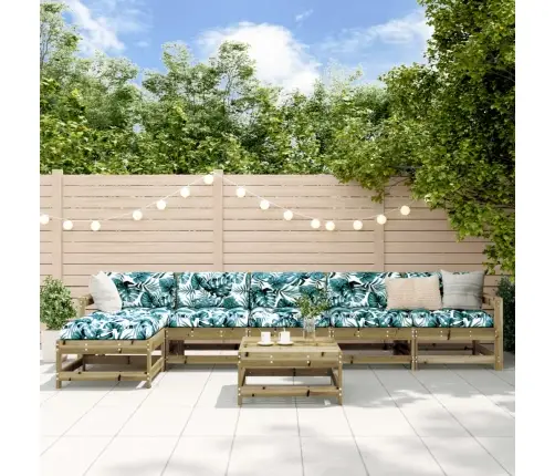 7-Daļīgs Dārza Atpūtas Mēbeļu Komplekts Ar Matračiem, Priede Vidaxl