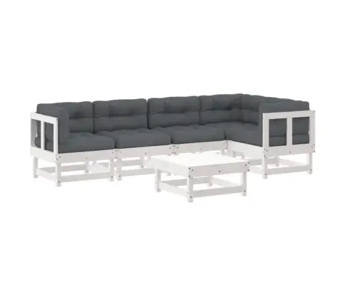 6-Daļīgs Dārza Atpūtas Mēbeļu Komplekts Ar Matračiem, Masīvkoks Vidaxl