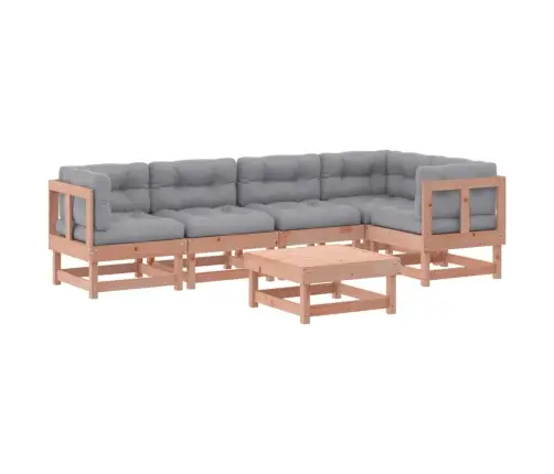 6-Osaline Aiamööbli Komplekt Patjadega, Ebatsuuga Puit