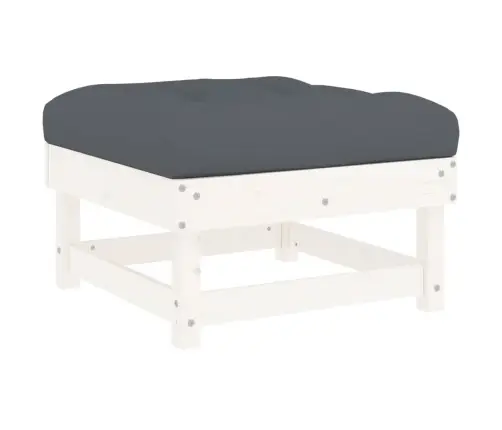 4-Osaline Aiamööbli Komplekt Patjadega, Valge, Täispuit