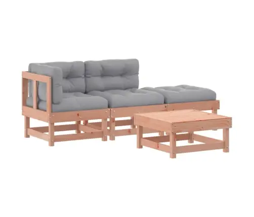 4-Osaline Aiamööbli Komplekt Patjadega, Ebatsuuga Puit