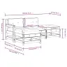 4-Daļīgs Dārza Atpūtas Mēbeļu Komplekts Ar Matračiem, Masīvkoks Vidaxl