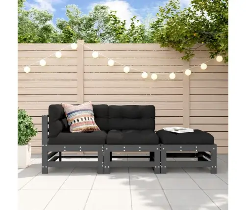 3-Daļīgs Dārza Atpūtas Mēbeļu Komplekts Ar Matračiem, Masīvkoks Vidaxl