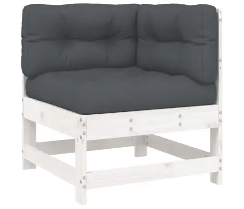 Sodo Komplektas Su Pagalvėlėmis, 5 Dalių, Baltas, Mediena