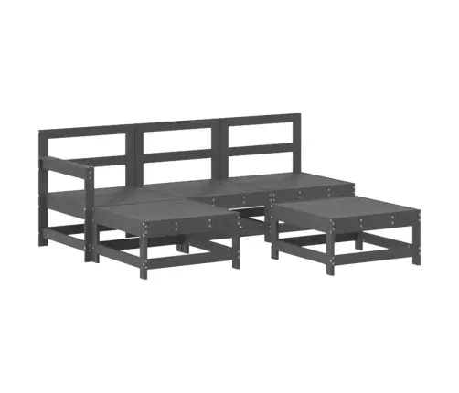 Sodo Komplektas Su Pagalvėlėmis, 5 Dalių, Pilkas, Mediena