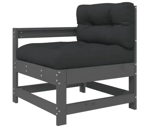 Sodo Komplektas Su Pagalvėlėmis, 5 Dalių, Pilkas, Mediena