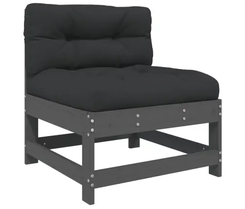 5-Osaline Aiamööbli Komplekt Patjadega, Hall, Täispuit