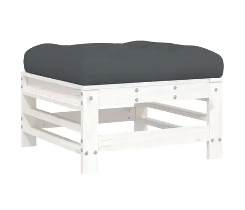 5-Osaline Aiamööbli Komplekt Patjadega, Valge, Täispuit