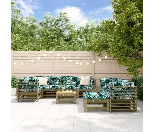 Sodo Komplektas Su Pagalvėlėmis, 10 Dalių, Impregnuota Pušis