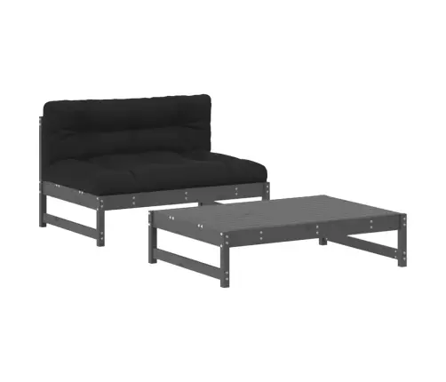 2-Daļīgs Dārza Atpūtas Mēbeļu Komplekts Ar Matračiem, Masīvkoks Vidaxl