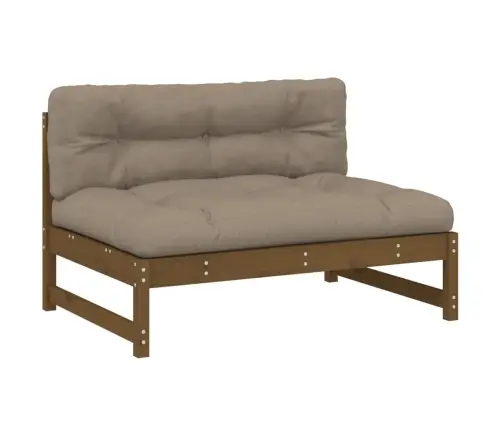 2-Osaline Aiamööbli Komplekt Patjadega, Meepruun, Täispuit