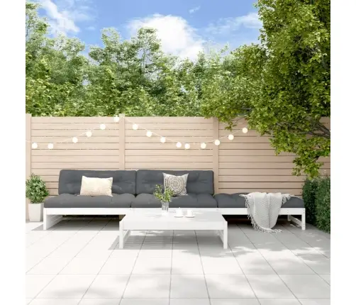 4-Daļīgs Dārza Atpūtas Mēbeļu Komplekts Ar Matračiem, Masīvkoks Vidaxl