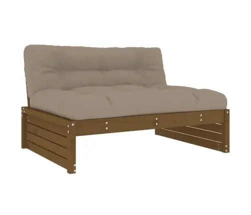 2-Daļīgs Dārza Atpūtas Mēbeļu Komplekts Ar Matračiem, Masīvkoks Vidaxl