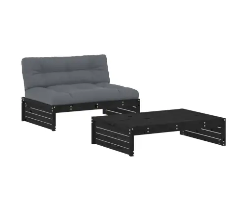 2-Daļīgs Dārza Atpūtas Mēbeļu Komplekts Ar Matračiem, Masīvkoks Vidaxl