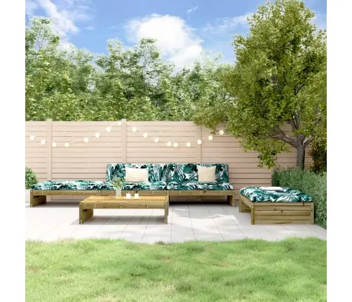 5-Daļīgs Dārza Atpūtas Mēbeļu Komplekts Ar Matračiem, Priede Vidaxl