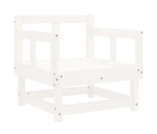 7-Daļīgs Dārza Mēbeļu Komplekts, Balts Priedes Masīvkoks Vidaxl