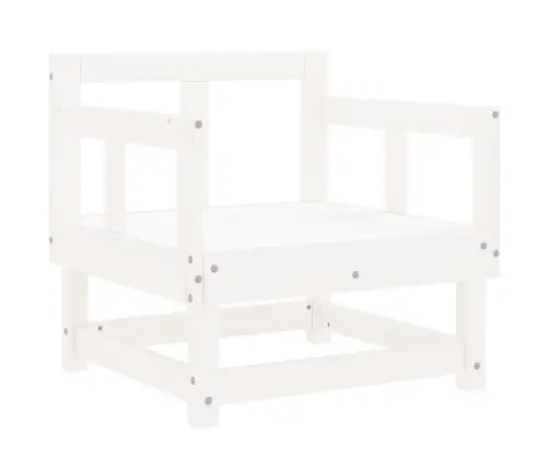 8-Daļīgs Dārza Mēbeļu Komplekts, Balts Priedes Masīvkoks Vidaxl