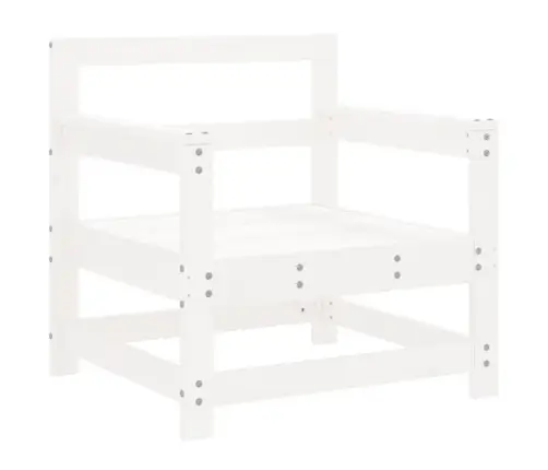 7-Daļīgs Dārza Mēbeļu Komplekts, Balts Priedes Masīvkoks Vidaxl