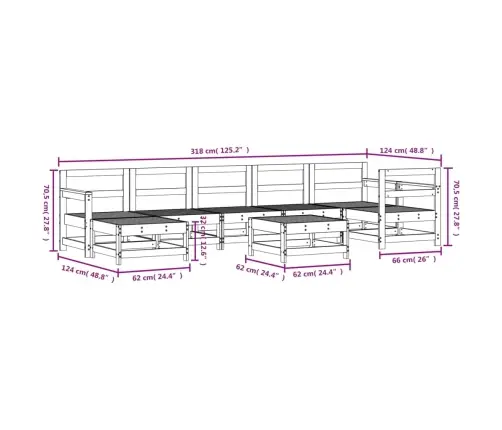 8-Daļīgs Dārza Mēbeļu Komplekts, Duglasa Egles Masīvkoks Vidaxl