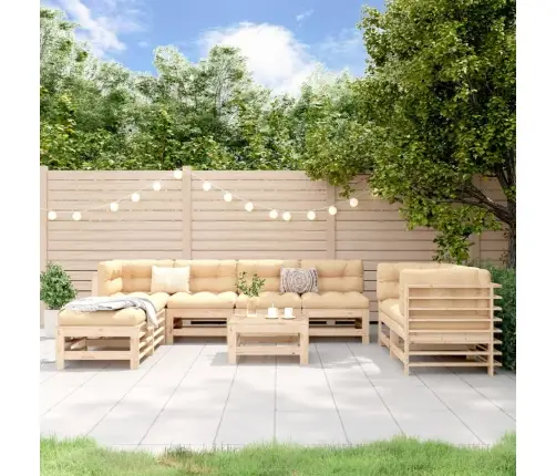 9-Daļīgs Dārza Atpūtas Mēbeļu Komplekts, Priedes Masīvkoks Vidaxl