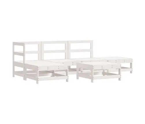 6-Daļīgs Dārza Mēbeļu Komplekts, Balts Priedes Masīvkoks Vidaxl