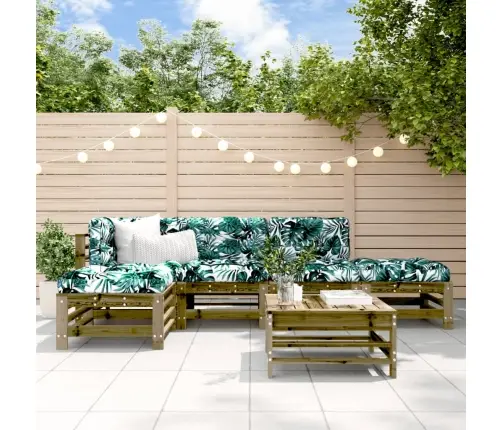 Sodo Poilsio Baldų Komplektas, 6 Dalių, Impregnuota Pušis